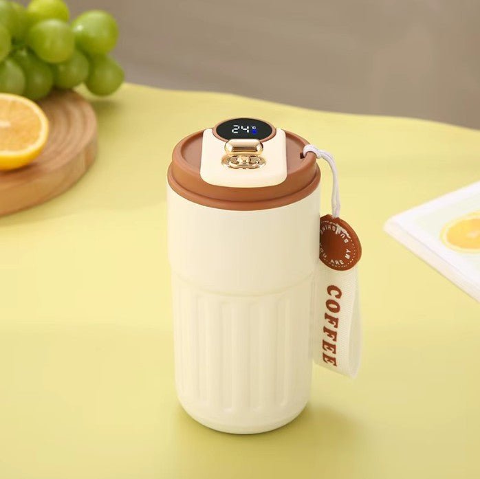 FX Factory Thermosbeker 450 ml – RVS 316, Dubbelwandig, Lekvrij, LED Display, 12U Warm/24U Koud - inHype